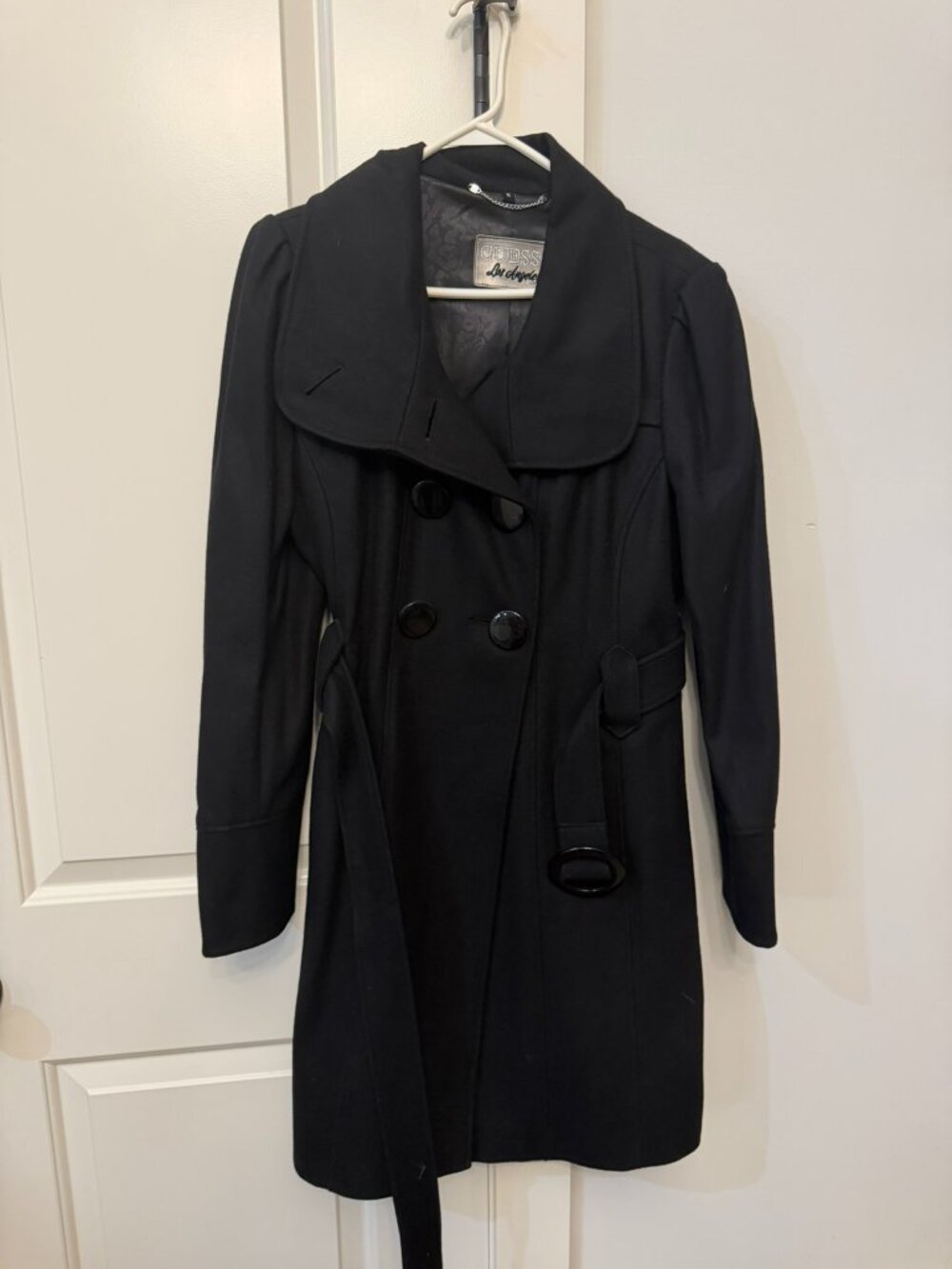 GUESS Black Pea Coat - XL